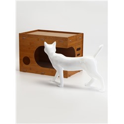 Когтеточка-лежанка «Пижон» из гофрокартона с кошачьей мятой «Таунхаус», 44×33×32 см