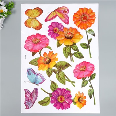 Наклейка интерьерная 3D «Герберы», 50×35 см