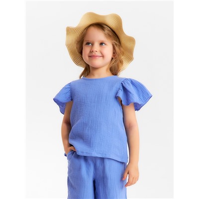 Футболка для девочки из муслина KAFTAN, фиолетовая, рост 116 см