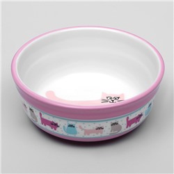 Миска керамическая «Кошачья жизнь» 270 мл 12.7×5 см, розовая