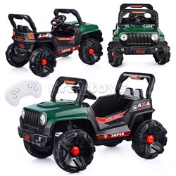 Электромобиль "Рустик" на аккумуляторе, с р/у управлением, в коробке (зеленый)