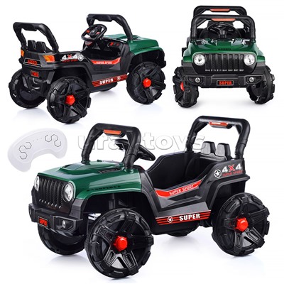 Электромобиль "Рустик" на аккумуляторе, с р/у управлением, в коробке (зеленый)