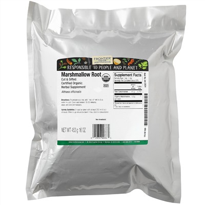 Frontier Natural Products, Органический порезанный и просеянный корень алтея, 453 г (16 унций)