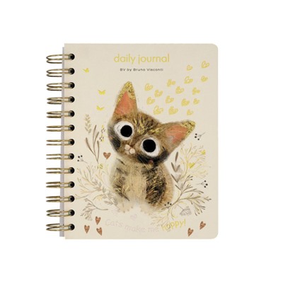 Ежедневник недатированный А6 272 стр. на спирали "КОТИКИ ПРИНОСЯТ СЧАСТЬЕ" 3-703/07 Bruno Visconti