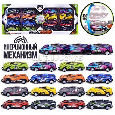 Набор машин "Crash racing" металл, в коробке