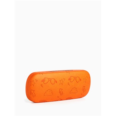 Футляр для очков на хлопушке «Выбражулька», с рисунком, размер 16×6×3.5 см, оранжевый