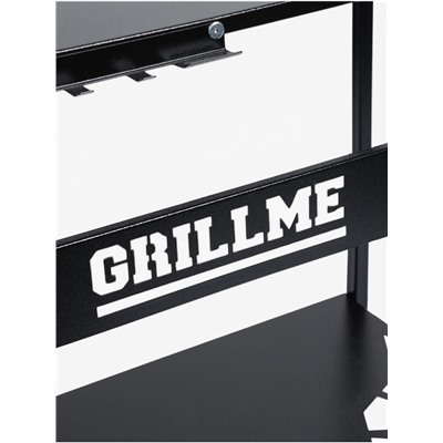 Столик на колесах Grillme, 35×115×83 см, для мангала, сталь 1 мм, чёрный