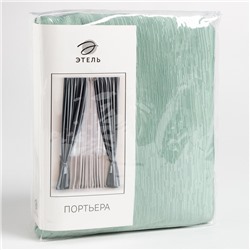 Штора портьерная «Этель. Фактура», светло-зелёная, 145×265 см