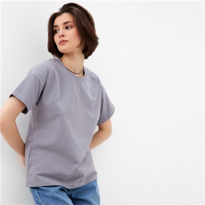 Футболка женская MINAKU: Basic line, серая, размер 42