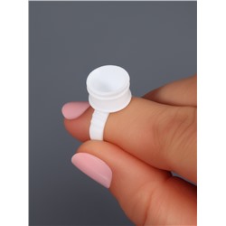 Кольца - лунки под клей для наращивания ресниц, набор - 50 шт., белое