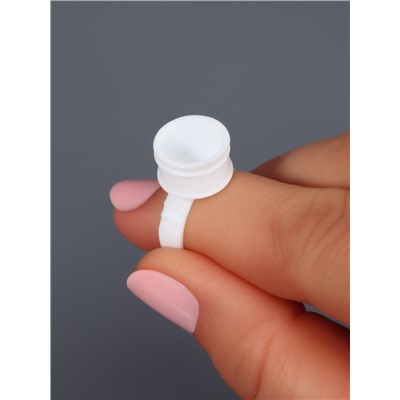 Кольца - лунки под клей для наращивания ресниц, набор - 50 шт., белое