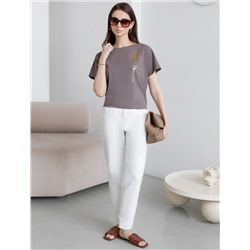 Нарядная футболка с блестящим принтом