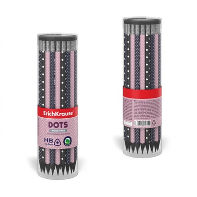 Карандаш пластиковый "Точки" HB трехгранный, с ластиком 55276 ErichKrause