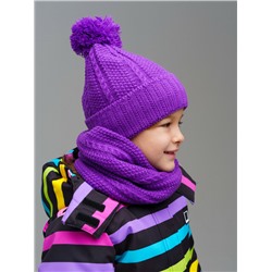 Комплект трикотажный для девочек: шапка, снуд
