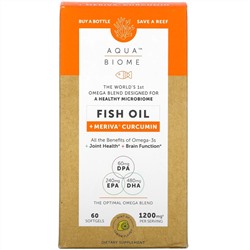 Enzymedica, Aqua Biome, рыбий жир с куркумином Meriva, лимонный вкус, 1200 мг, 60 мягких таблеток