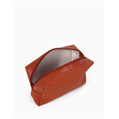 Косметичка универсальная, искусственная кожа, на молнии, коричневая