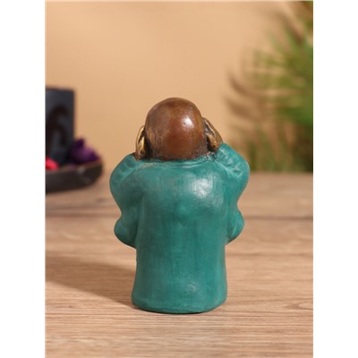 Сувенир «Монах», 5×4×8 см, бронза, бирюзовый