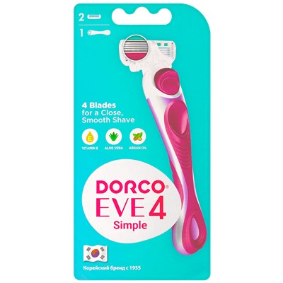 Станок для бритья для ЖЕНЩИН DORCO EVE-4/SHAI REINA (+ 6 кассет), система с 4 лезвиями, FRA2000pr ВЫГОДА 15%