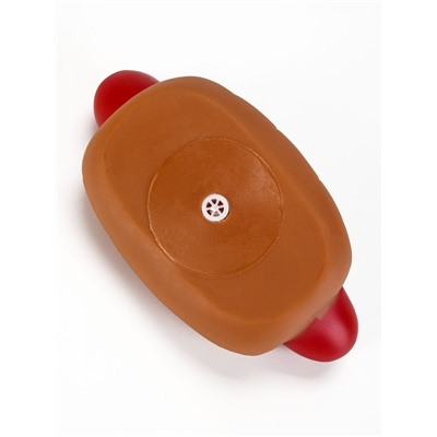 Игрушка для собак «Мощный Хот дог», пищащая, 13 см, винил, разноцветная