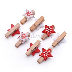 Набор новогодних украшений "Зимние узоры-прищепки" (8шт х 4см)