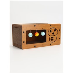 Когтеточка-лежанка «Пижон» из гофрокартона с кошачьей мятой «Грибочек», 48×24×24 см