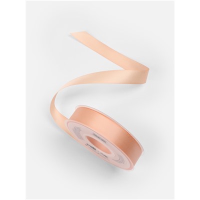 Лента атласная TEIRA, двухсторонняя, 20 мм, 25±1 м, бежевая №0714