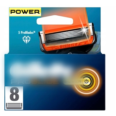 Кассеты для бритвы Dʤɪˈlett ФЬЮЖН-5 ПроГлайд Power (8 шт.) (Оригинал)