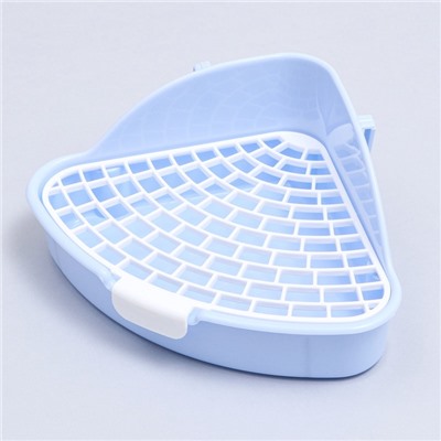 Туалет для кроликов и хорьков «Пижон», 24×18×11 см, угловой, пластик, синий