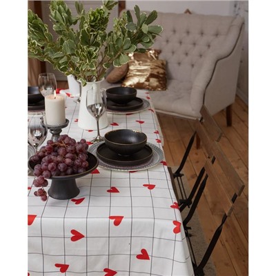 Скатерть «Этель» Love is 149×220 см, 100% хлопок, саржа 190 г/м²