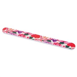 Dewal Beauty Пилка для ногтей прямая 9102747, розы 180/180 грит, 18 см 8003