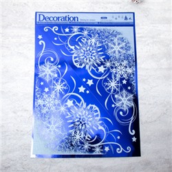 Наклейка новогодняя 38х30 Снежинки / 611-7 /уп 12/300/ микс