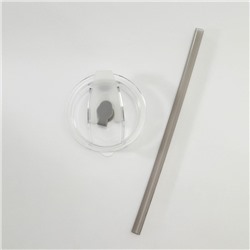 Стакан с крышкой и трубочкой «Фрутис», 410 мл, стекло, МИКС