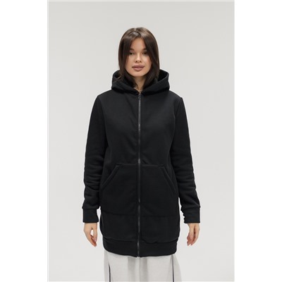 Кофта женская на молнии теплая удлиненная