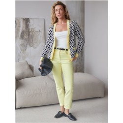 Кардиган с V-вырезом жаккардовой вязки с принтом ромб