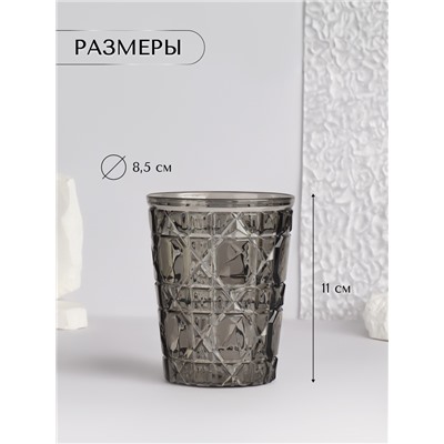 Подставка для хранения косметики «Хрусталь», d=8.5×11 см, прозрачная, чёрная