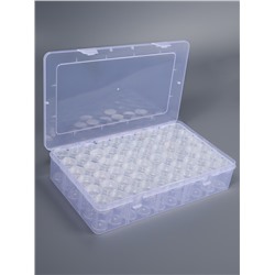 Органайзер для хранения мелочей, 60 баночек, в контейнере, 28×17×5.5 см, прозрачный