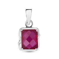 Подвеска, 1 рубин корунд октагон 7х9 мм 2.77ct, Заира