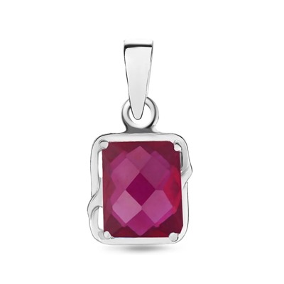 Подвеска, 1 рубин корунд октагон 7х9 мм 2.77ct, Заира