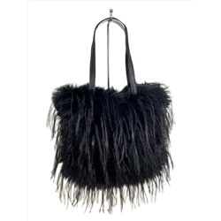 Женская сумка из искусственного меха, цвет черный