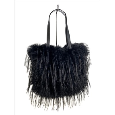Женская сумка из искусственного меха, цвет черный