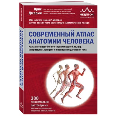 Эксмо Крис Джарми "Современный атлас анатомии человека. Карманное пособие по строению костей, мышц, миофасциальных цепей и принципам движения тела"