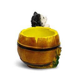 Фигурное кашпо для цветов «Котёнок с бочкой», 500 мл, 23×14×15 см, гипс