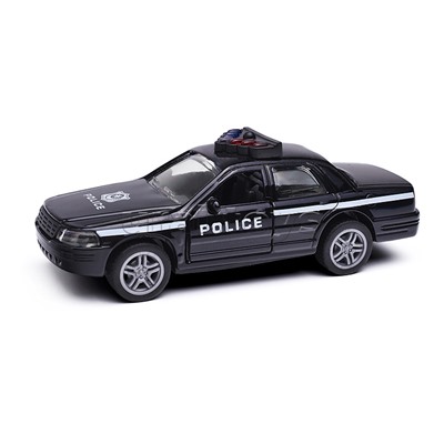 Чёрная инерционная служебная машинка Купе die-cast,1:32, открывающиеся двери