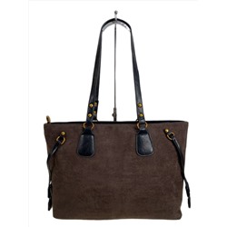 Женская сумка из искусственной замши, цвет шоколад