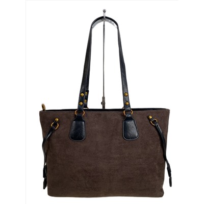 Женская сумка из искусственной замши, цвет шоколад