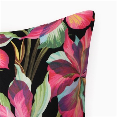 Подушка декоративная «Этель. Ирисы», 40×40 см, велюр