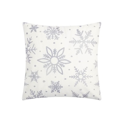 Наволочка декоративная новогодняя «Этель. Снежинки» 40×40 см