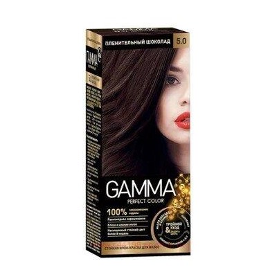 Gamma Perfect Color Стойкая Крем-Краска для волос тон 5.0 Пленительный шоколад с окислителем кремом 6% 50 мл