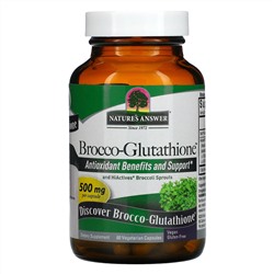 Nature's Answer, Brocco-Glutathione, средство с брокколи и глутатионом, 500 мг, 60 растительных капсул
