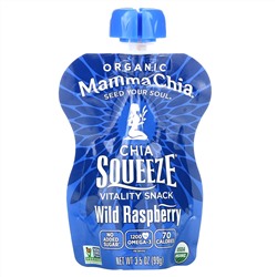 Mamma Chia, Organic Chia Squeeze, Vitality Snack, Wild Raspberry, 8 Squeezes, 3.5 oz  (99 g) Each